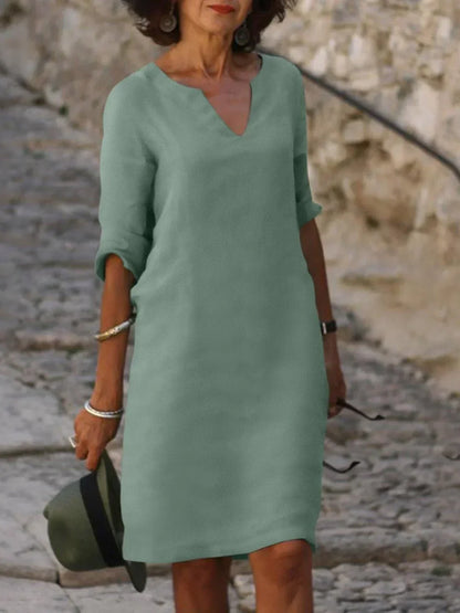 Damen Kleid | Kerbausschnitt Gerade Form