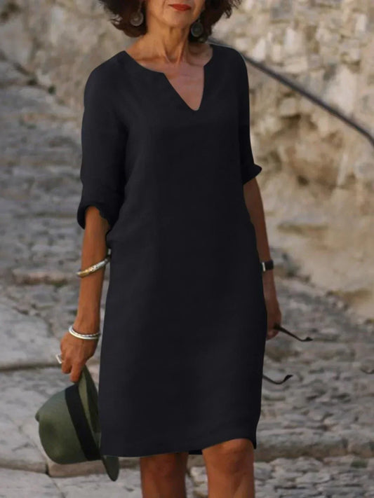 Damen Kleid | Kerbausschnitt Gerade Form