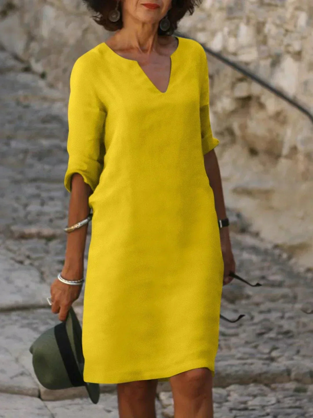 Damen Kleid | Kerbausschnitt Gerade Form