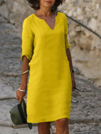 Damen Kleid | Kerbausschnitt Gerade Form