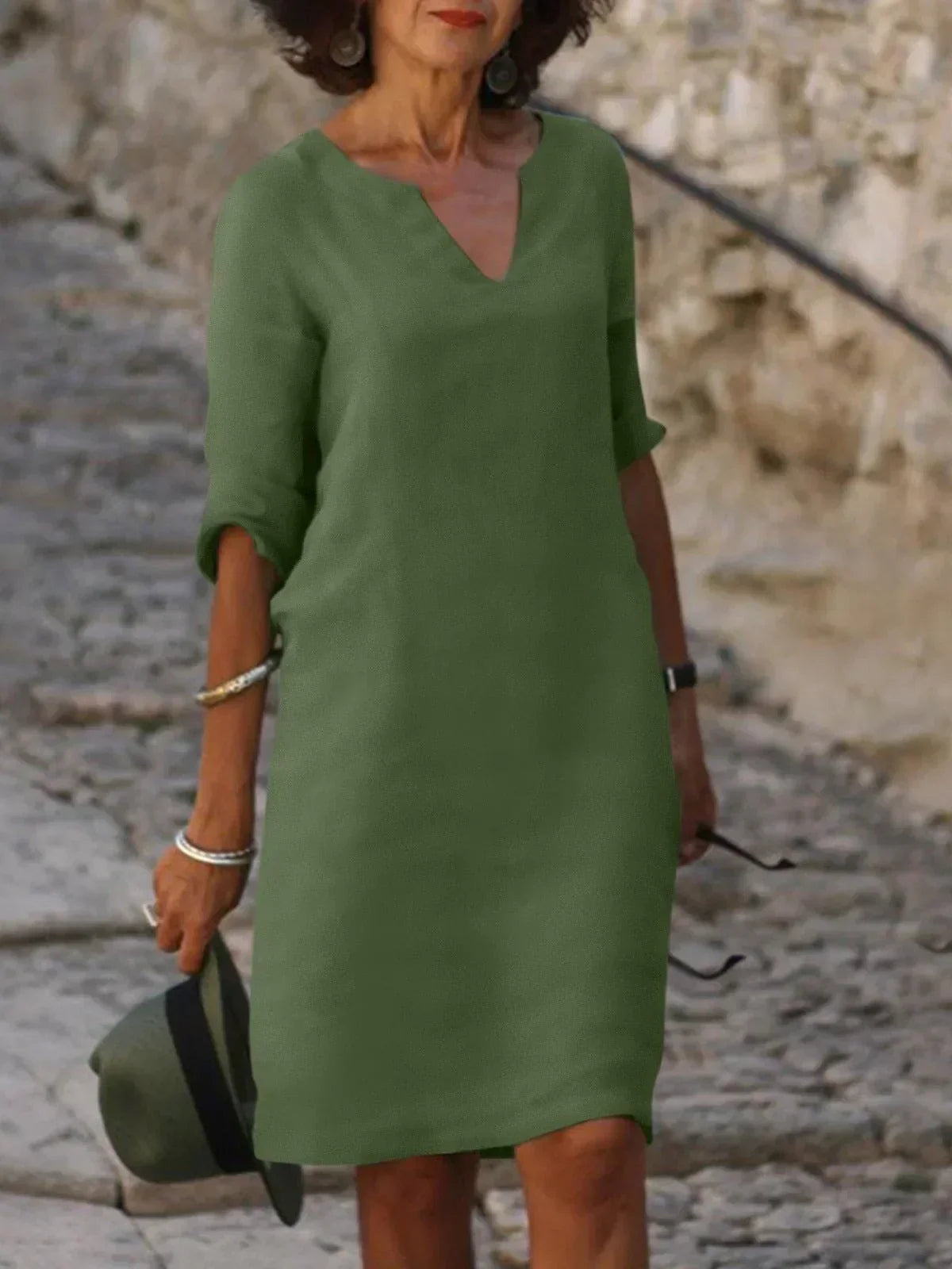 Damen Kleid | Kerbausschnitt Gerade Form