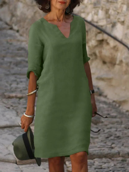 Damen Kleid | Kerbausschnitt Gerade Form
