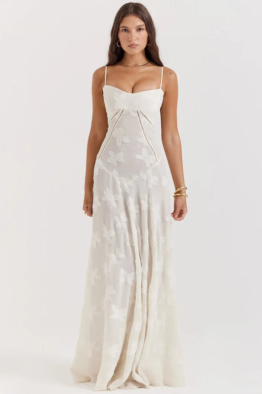 Damen Kleid | Spaghettiträger Florales Maxi