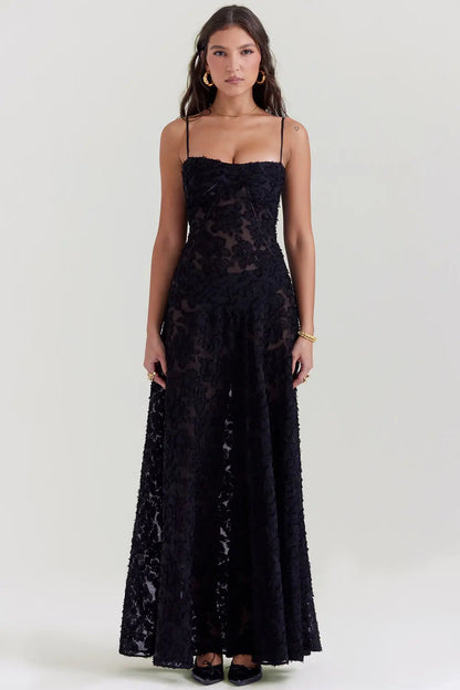 Damen Kleid | Spaghettiträger Florales Maxi