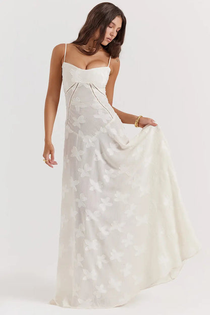Damen Kleid | Spaghettiträger Florales Maxi