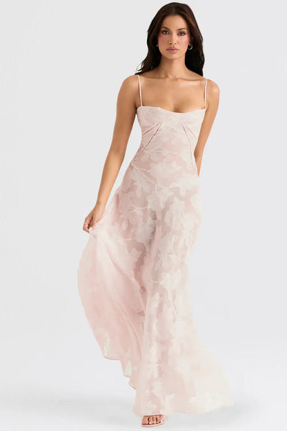 Damen Kleid | Spaghettiträger Florales Maxi