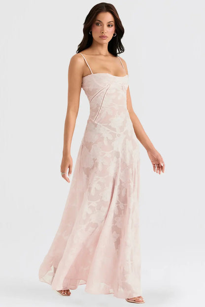 Damen Kleid | Spaghettiträger Florales Maxi