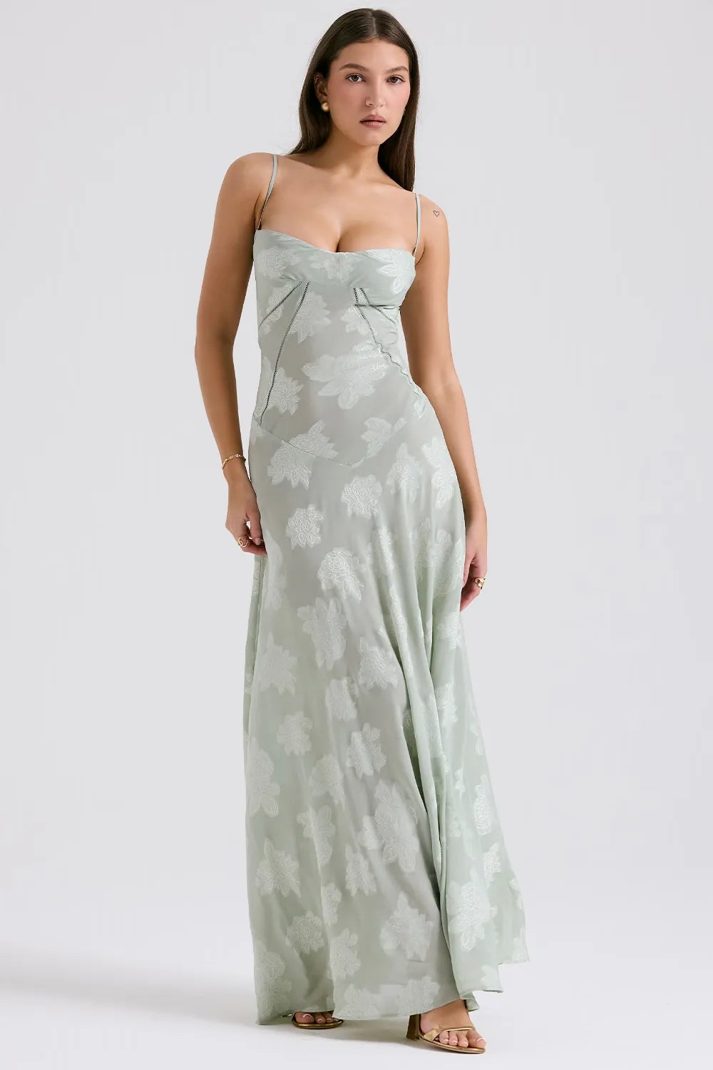 Damen Kleid | Spaghettiträger Florales Maxi