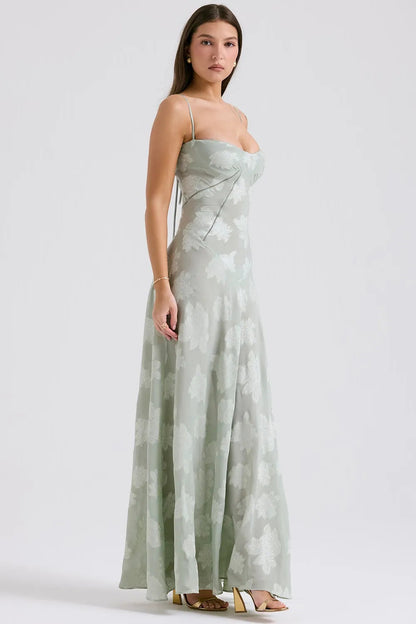 Damen Kleid | Spaghettiträger Florales Maxi