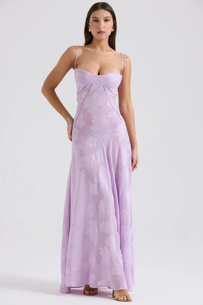 Damen Kleid | Spaghettiträger Florales Maxi