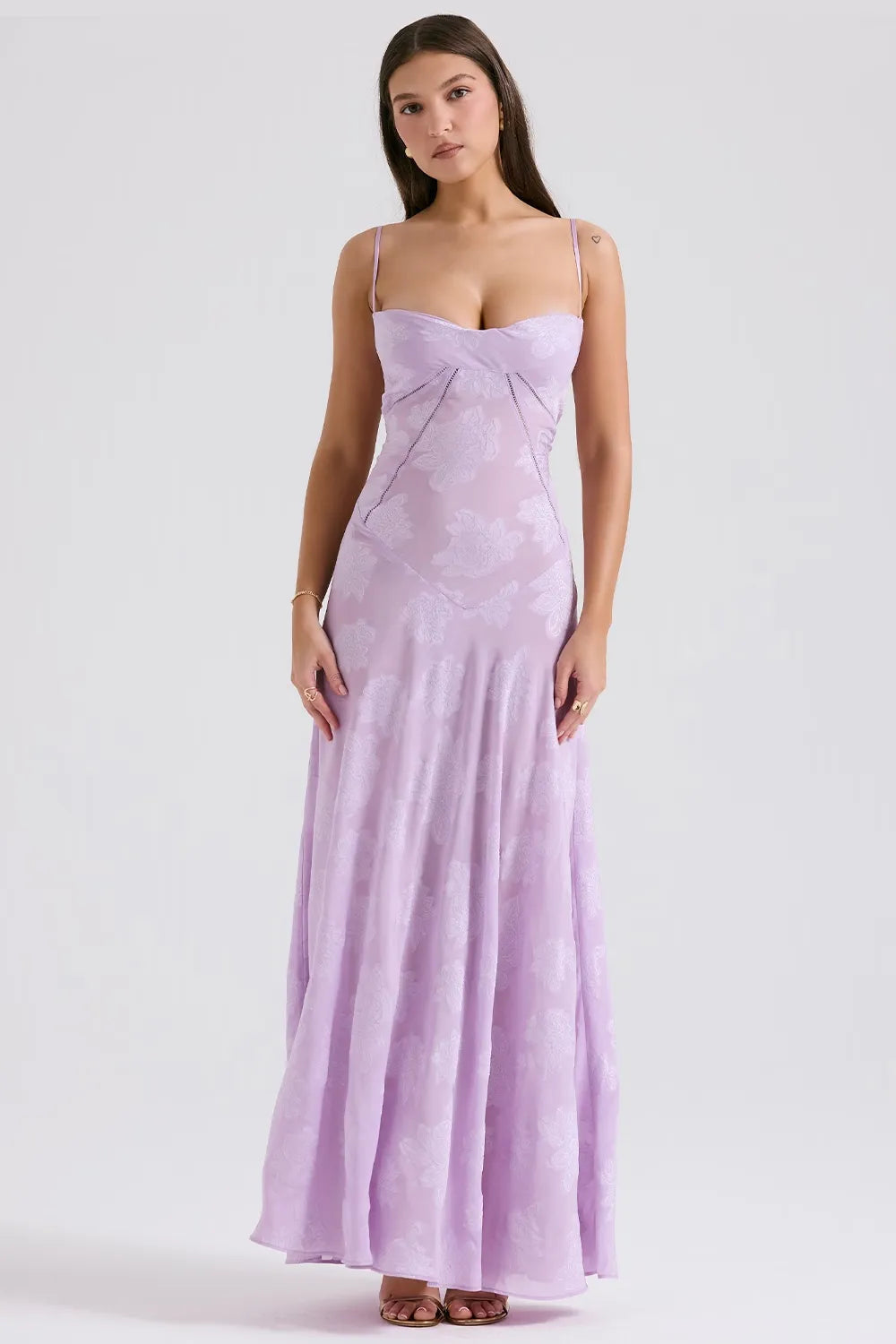 Damen Kleid | Spaghettiträger Florales Maxi