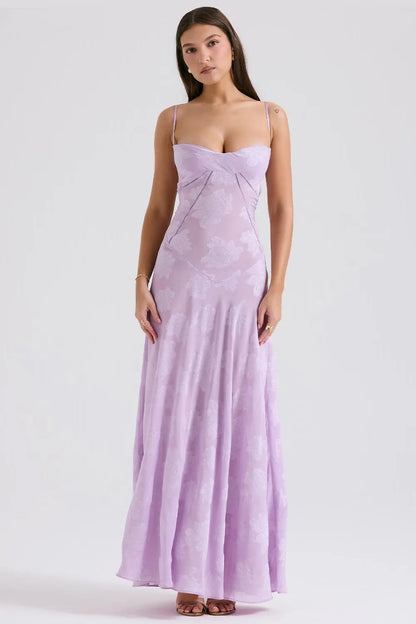 Damen Kleid | Spaghettiträger Florales Maxi