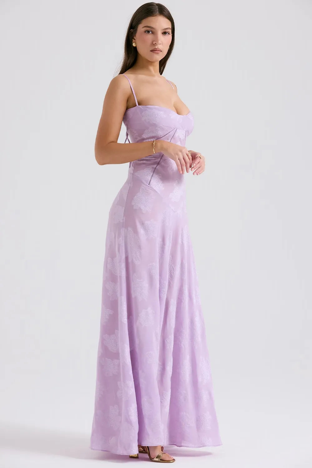 Damen Kleid | Spaghettiträger Florales Maxi
