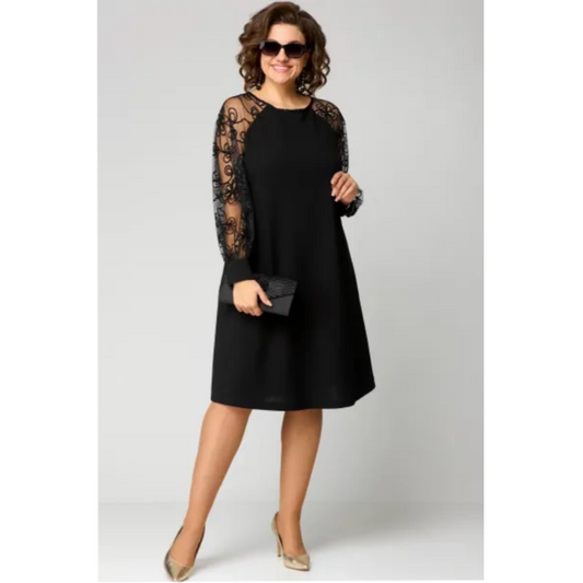 Damen Kleid | Spitze Ärmel Design
