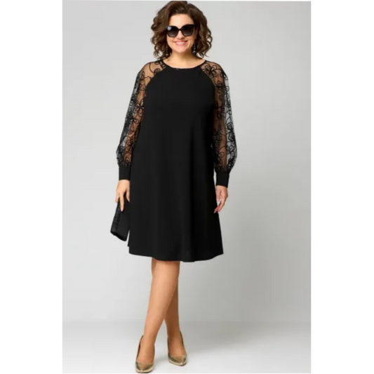 Damen Kleid | Spitze Ärmel Design