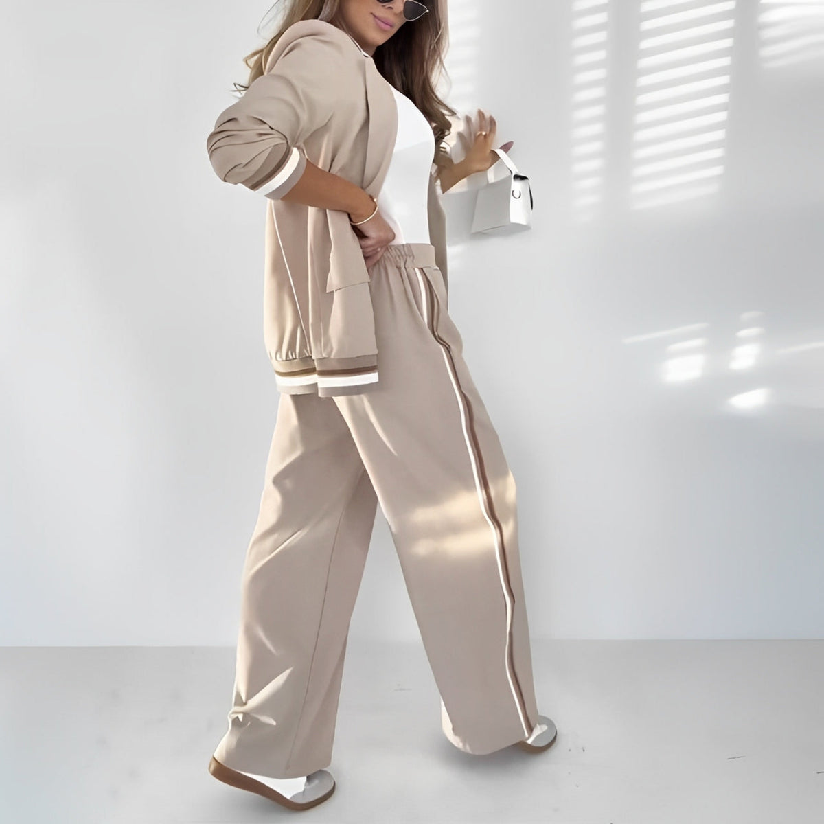 Damen Zweiteiler | Blazer und Weite Hose Set