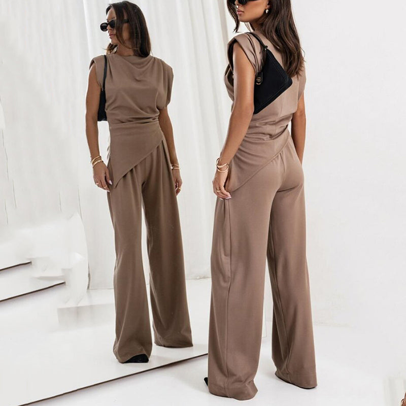 Damen-Zweiteiler | Bluse und Hose Drapiert