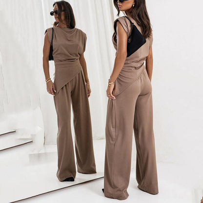Damen-Zweiteiler | Bluse und Hose Drapiert