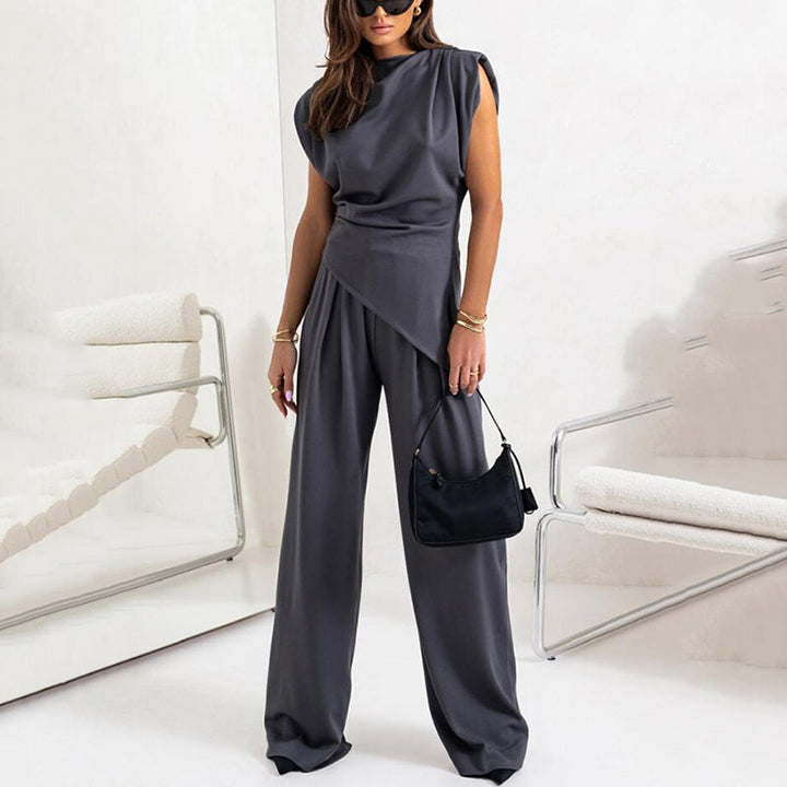 Damen-Zweiteiler | Bluse und Hose Drapiert