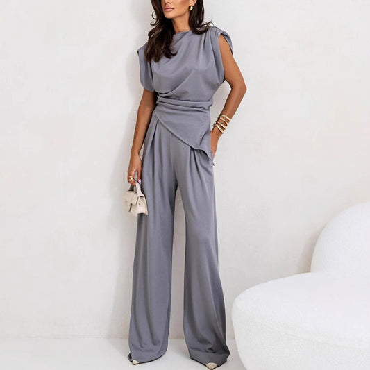 Damen-Zweiteiler | Bluse und Hose Drapiert