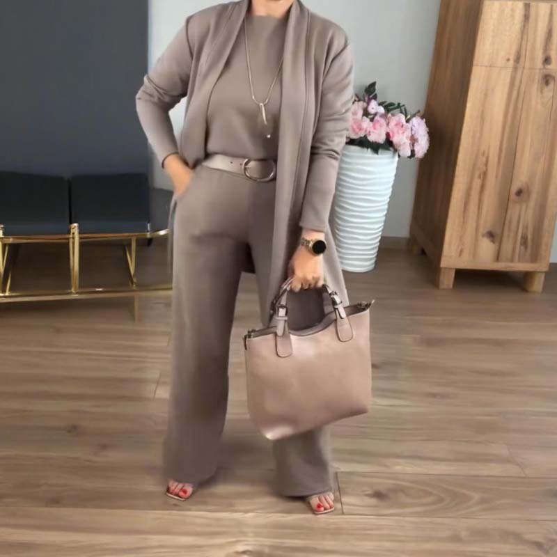 Damen Dreiteiler | Cardigan, Top und Hose Set