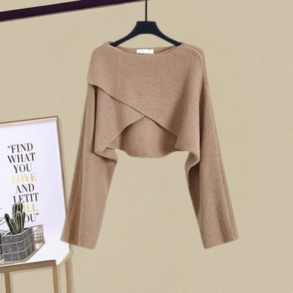 Damen Zweiteiler | Kurzer Pullover und ärmelloses Kleid