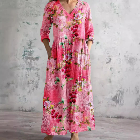 Damen Kleid | Florales Muster Maxi