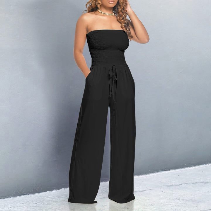 Damen Jumpsuit | Schulterfrei Weites Bein