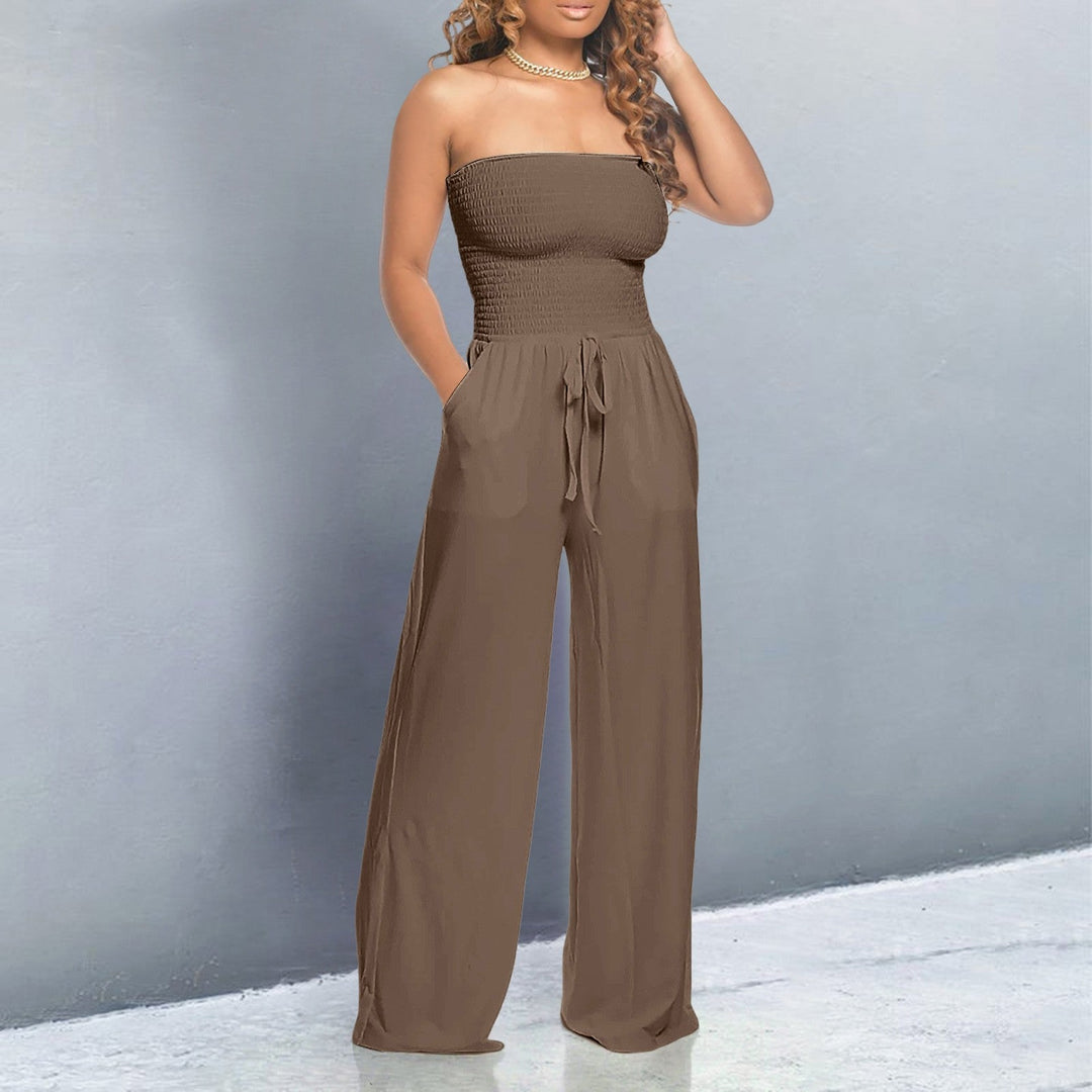 Damen Jumpsuit | Schulterfrei Weites Bein