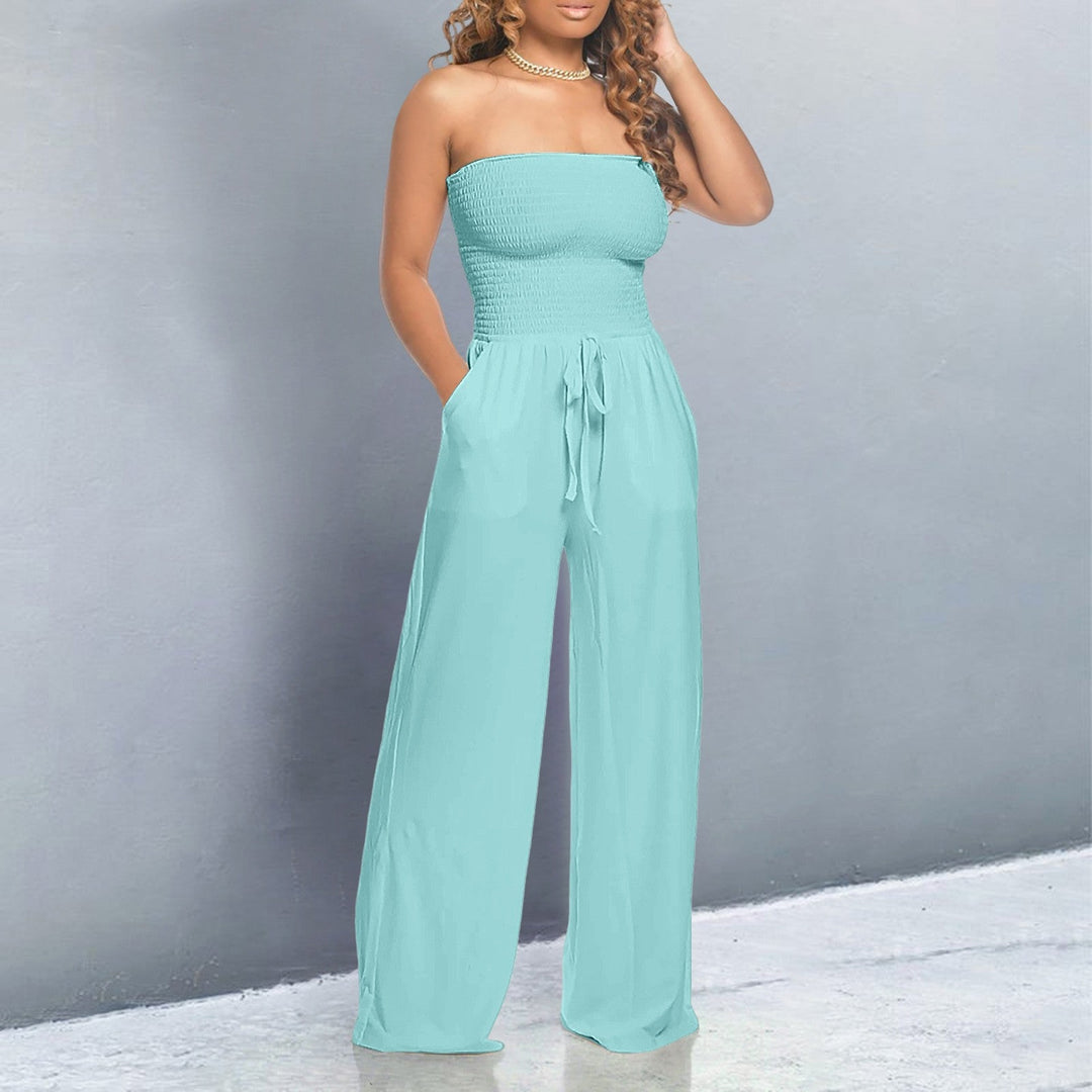 Damen Jumpsuit | Schulterfrei Weites Bein