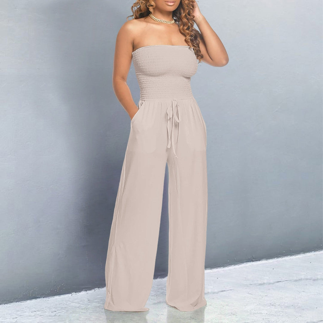 Damen Jumpsuit | Schulterfrei Weites Bein