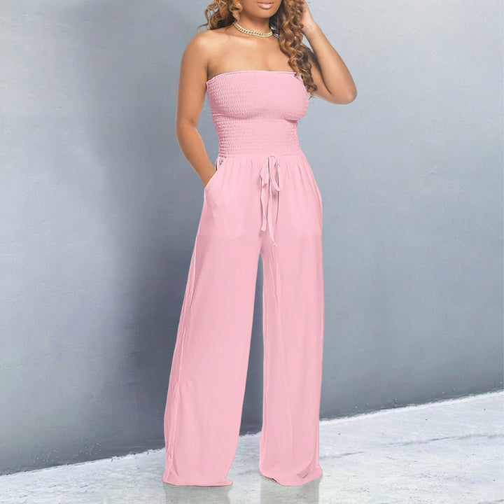 Damen Jumpsuit | Schulterfrei Weites Bein