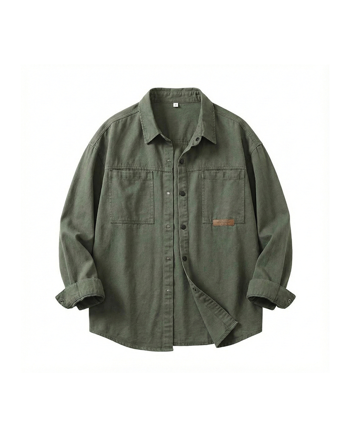 Herrenhemd | Langarm Vintage Stil Button-Up