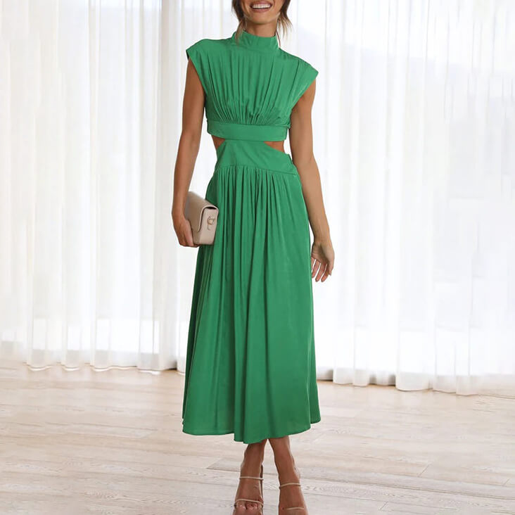Damen Kleid | Cut Out Hoher Ausschnitt