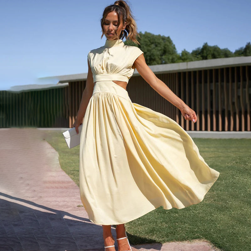 Damen Kleid | Cut Out Hoher Ausschnitt