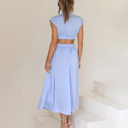 Damen Kleid | Cut Out Hoher Ausschnitt