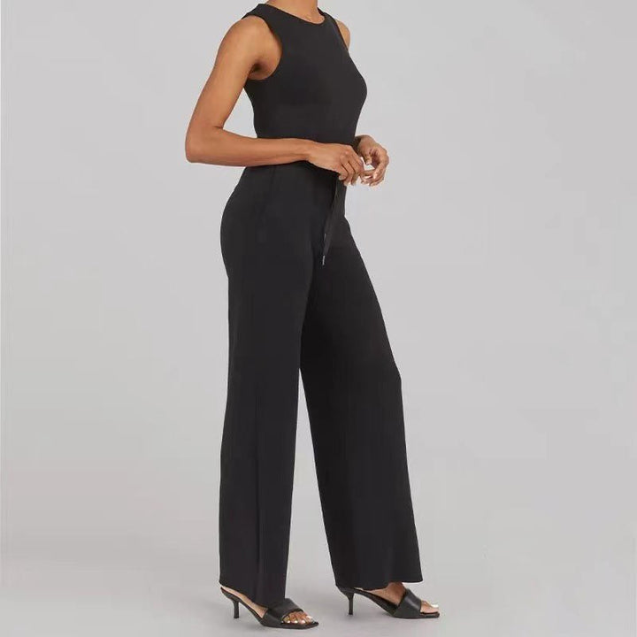 Damen Jumpsuit | Ärmellos und Kordelzugbund