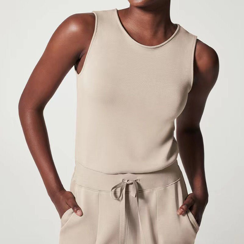 Damen Jumpsuit | Ärmellos und Kordelzugbund
