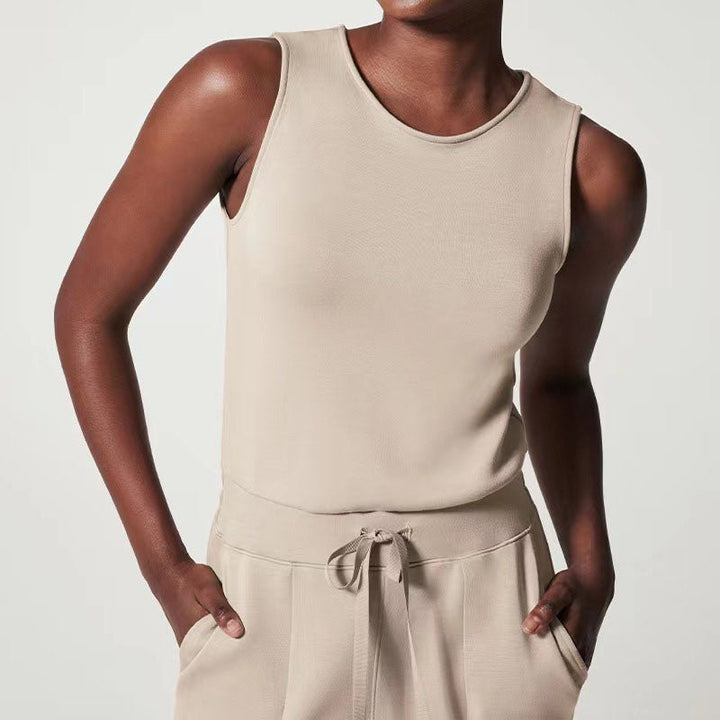 Damen Jumpsuit | Ärmellos und Kordelzugbund