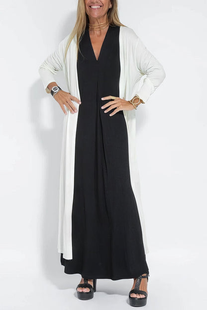 Damen Zweiteiler | Lang Kleid und Cardigan